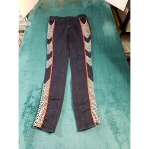 Rag & Bone Jeans Size 24 Womens Blue Pants Stretch Embroidered Mid Rise Skinny